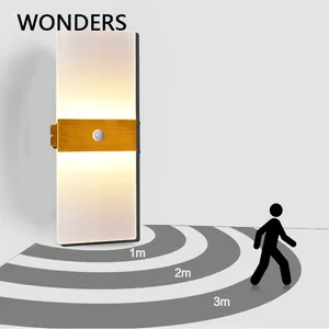 Современная светодиодный вая настенная Светодиодная лампа с датчиком движения, Простой прямоугольный и Овальный настенный светильник с двойной головкой, 220 В переменного тока, для спальни, бра