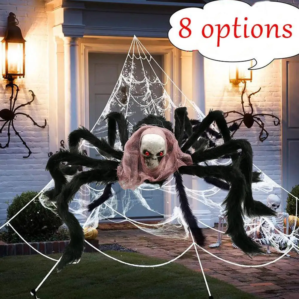 1 шт. Хэллоуин страшный черный большой паук декоративный реквизит на вечерние бар