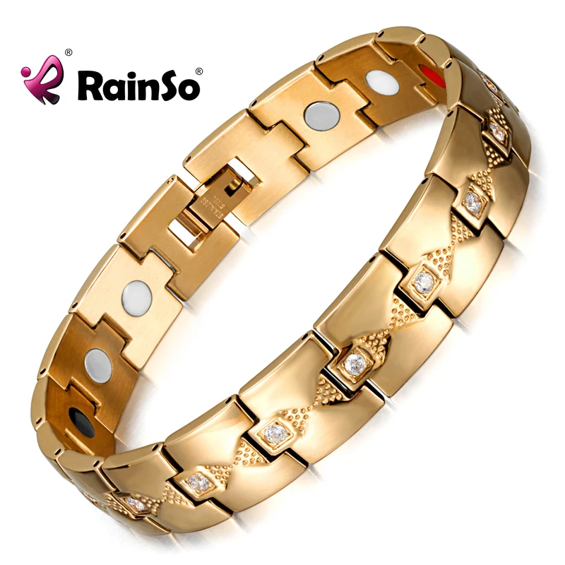 Женский браслет 4 в 1 Rainso из нержавеющей стали с магнитом и золотым цирконием