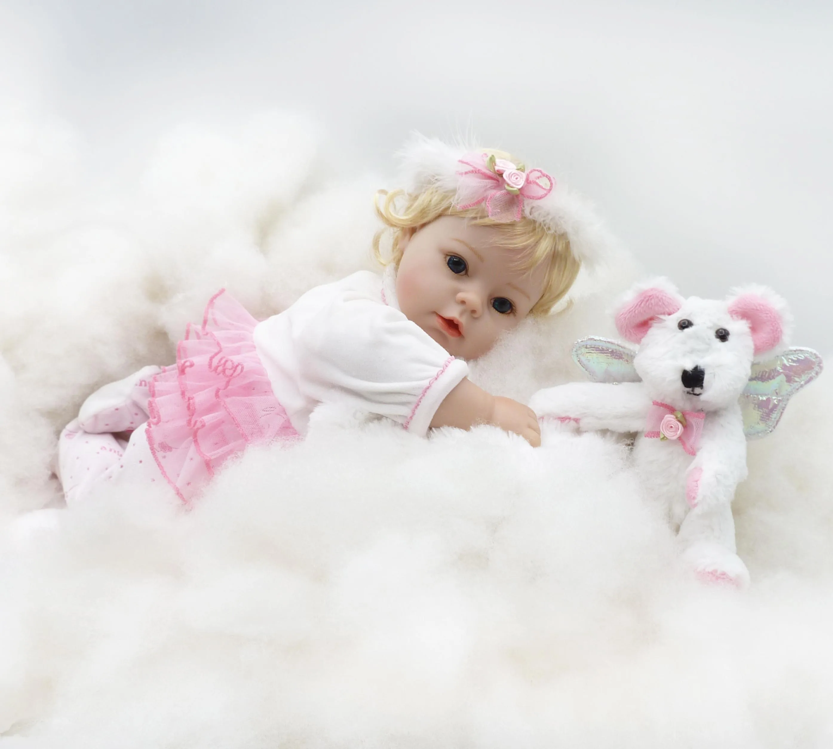 Forrsdor 22 Inch 56cmbebe Reborn Doll Cute Little Angel Silicone To Send Children For Girls Child Birthday Christmas Gifts
