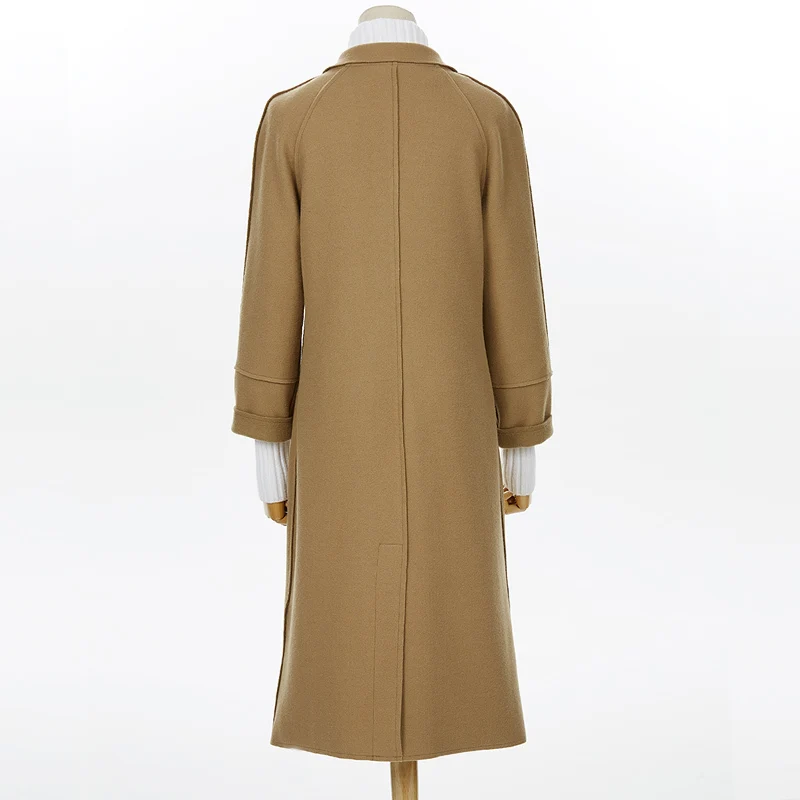 Новое поступление 2020 осень весна пальто и куртки женское двубортное длинное с