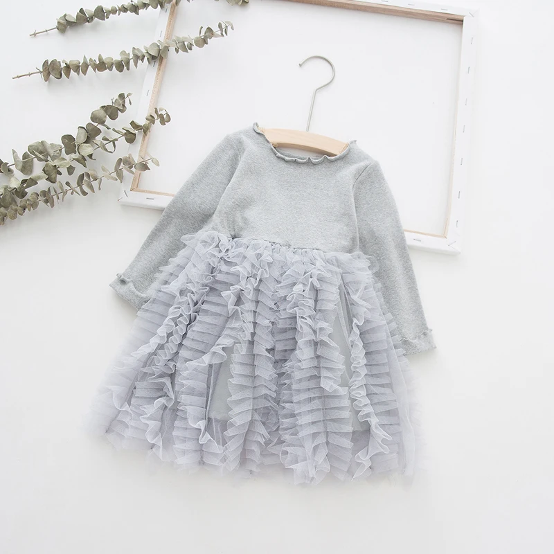 Коллекция 2019 года Осеннее детское платье принцессы Детские Зимние платья для