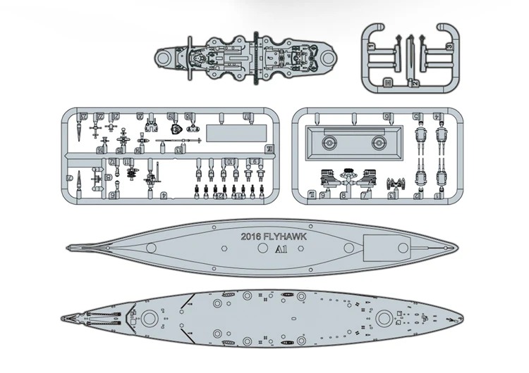 Flyhawk FH9001 1/2000 немецкий линкор Второй мировой войны Бисмарк пластиковая модель |