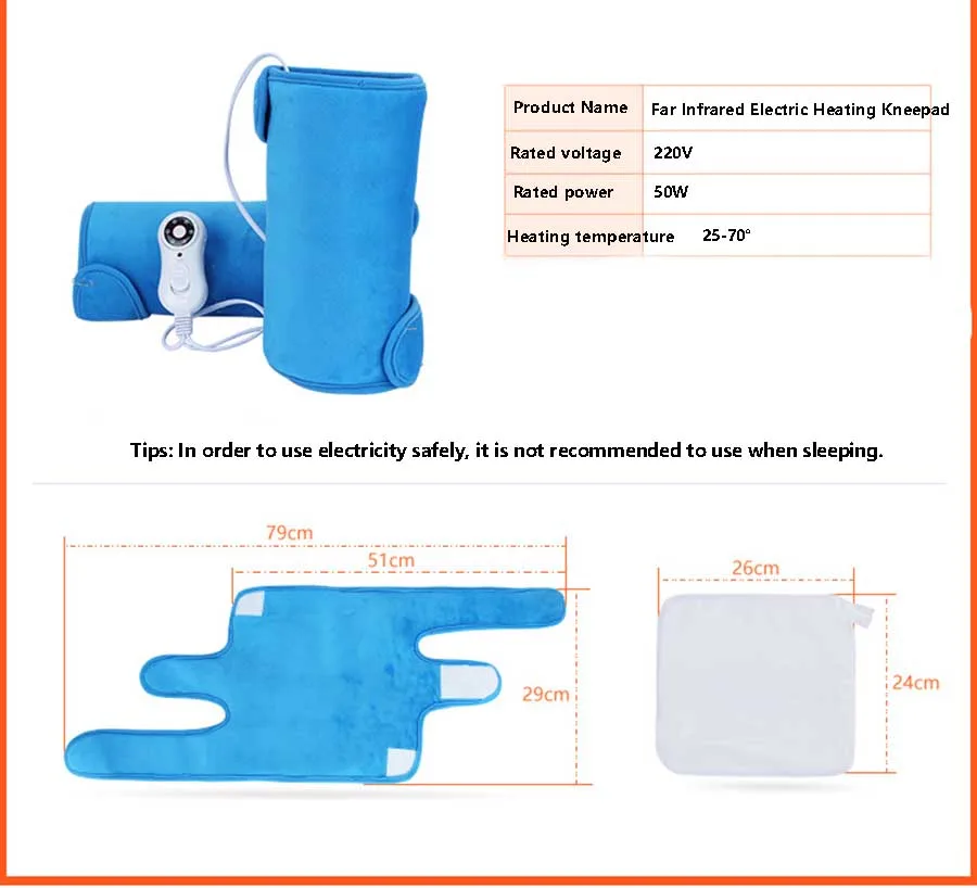 Far infrared electric heating knee pads physiotherapy crystal super soft massager | Красота и здоровье