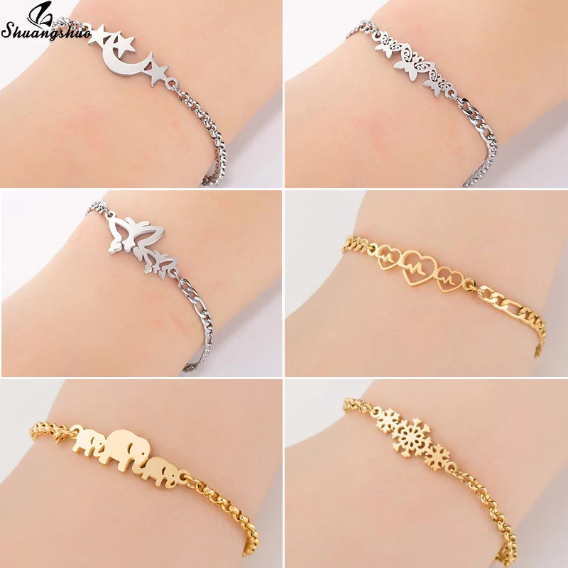 Shuangshuo нержавеющая сталь желание Луны для женщин натуральный браслет на удачу