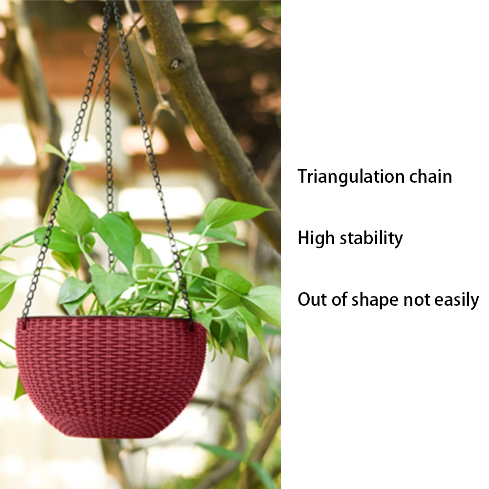 40cm Imitation Rattan Hanging Basket Flower Pot Chain With 3 Hooks Basin Hydroponic Plants Plant Grow Home Garden Decor  Дом и