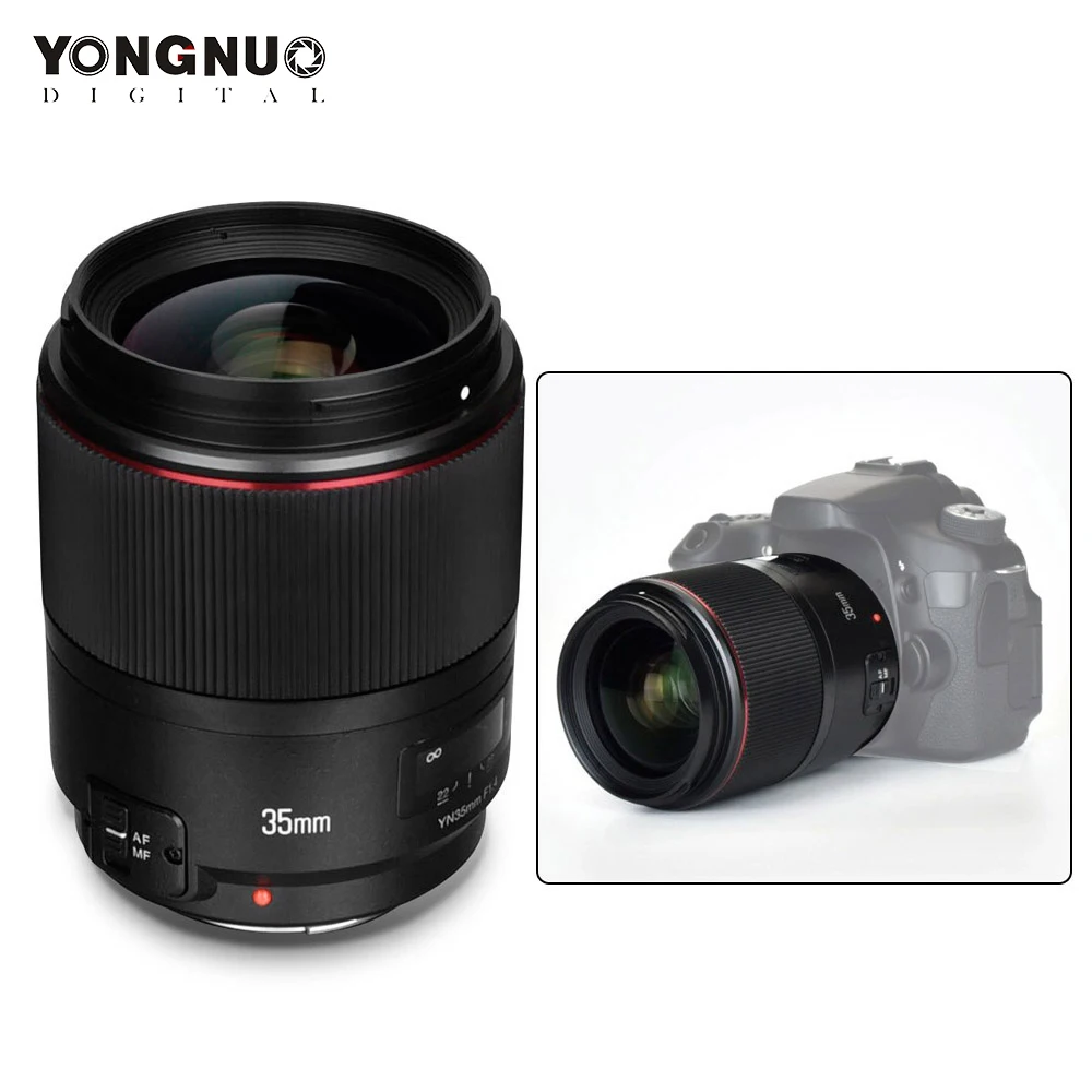 Объектив YONGNUO YN35mm F1.4 объектив с яркой апертурой Стандартный широкоугольный для