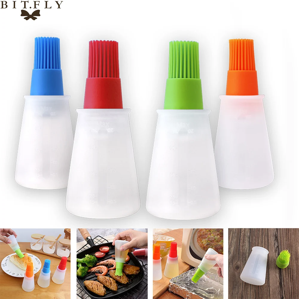 

Silicone BBQ Accessories Grill Oil Bottle Brushes Barbecue Roast Heat Resisting Cleaning Basting Brushes Bread Oil Brushes Tool