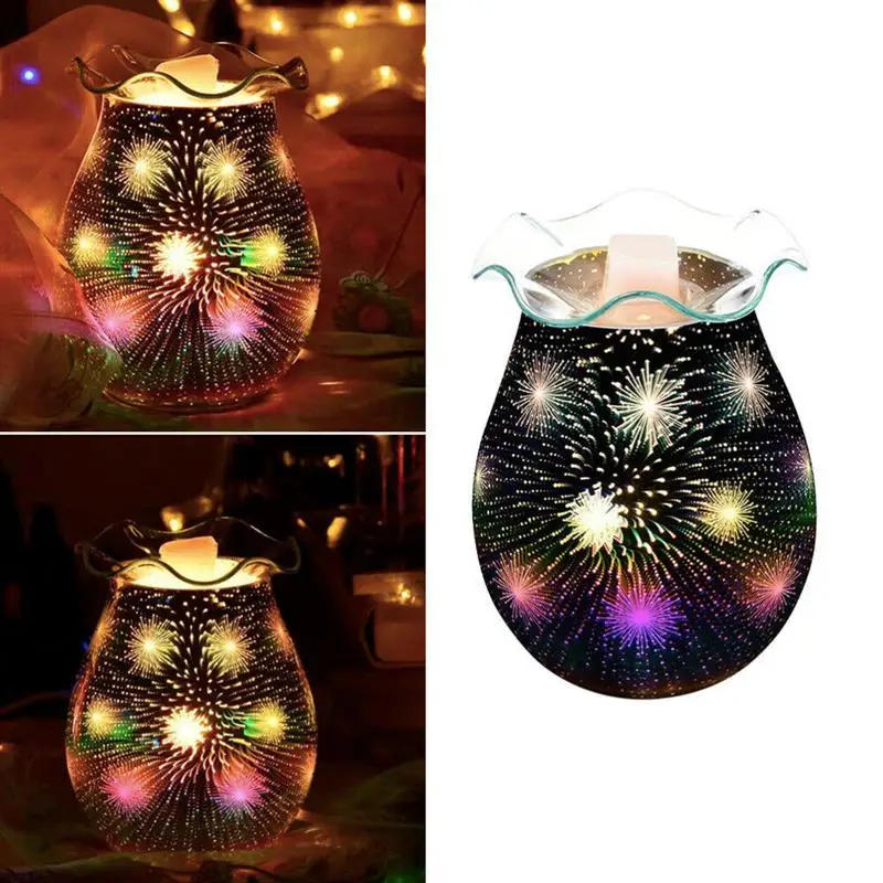 2020 3D стеклянная лампа в виде фейерверка воск для плавкого эфирного масла