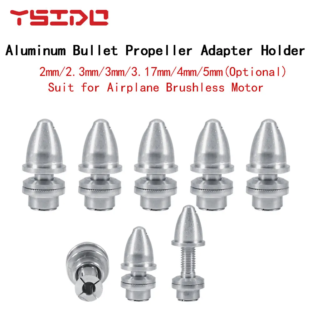 

5Pcs 2mm 2.3mm 3mm 3.17mm 4mm 5mm RC Aluminum Bullet Propeller Adapter Holder for Airplane Brushless Motor Prop