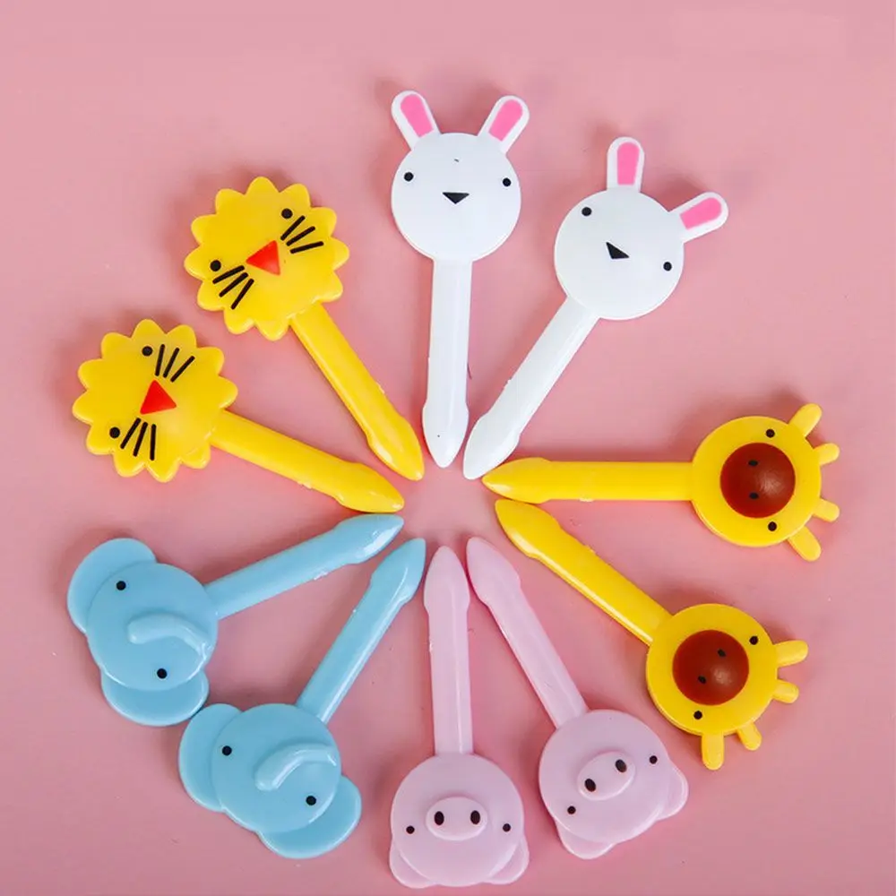 

30 PCS Bento Reusable Vegetable Crockery Toddler Toothpicks Cartoon Animal Farm Children Fruit Forks Kids Food Picks