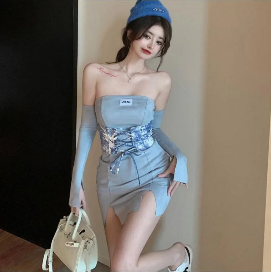 

Женское приталенное платье с анкерным принтом, с открытыми плечами