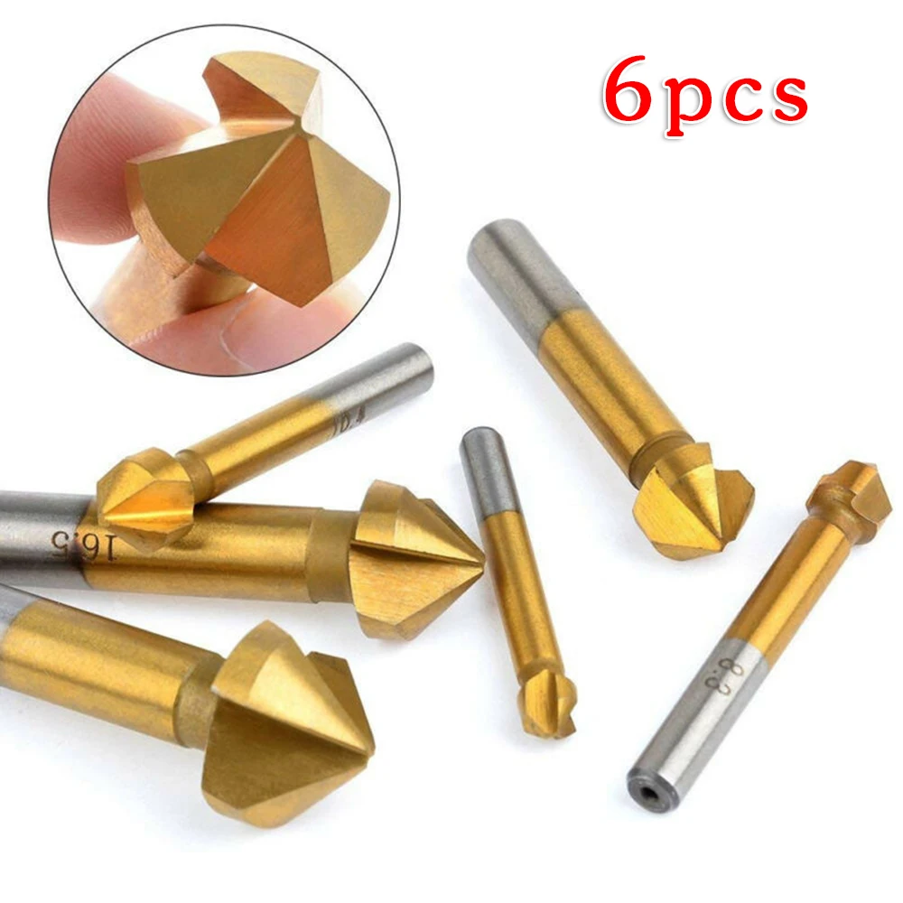 

Supplies Chamfer Cutter Set 3 Flute High speed steel Countersink End Mill Bit