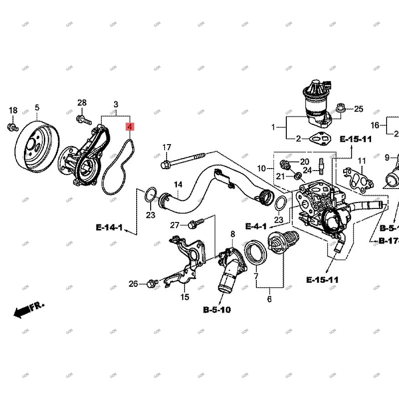 

Car Water pump tight Engine cooling water pump gasket hon daa cco rd Waterway seal Seals Engine booster pump seal