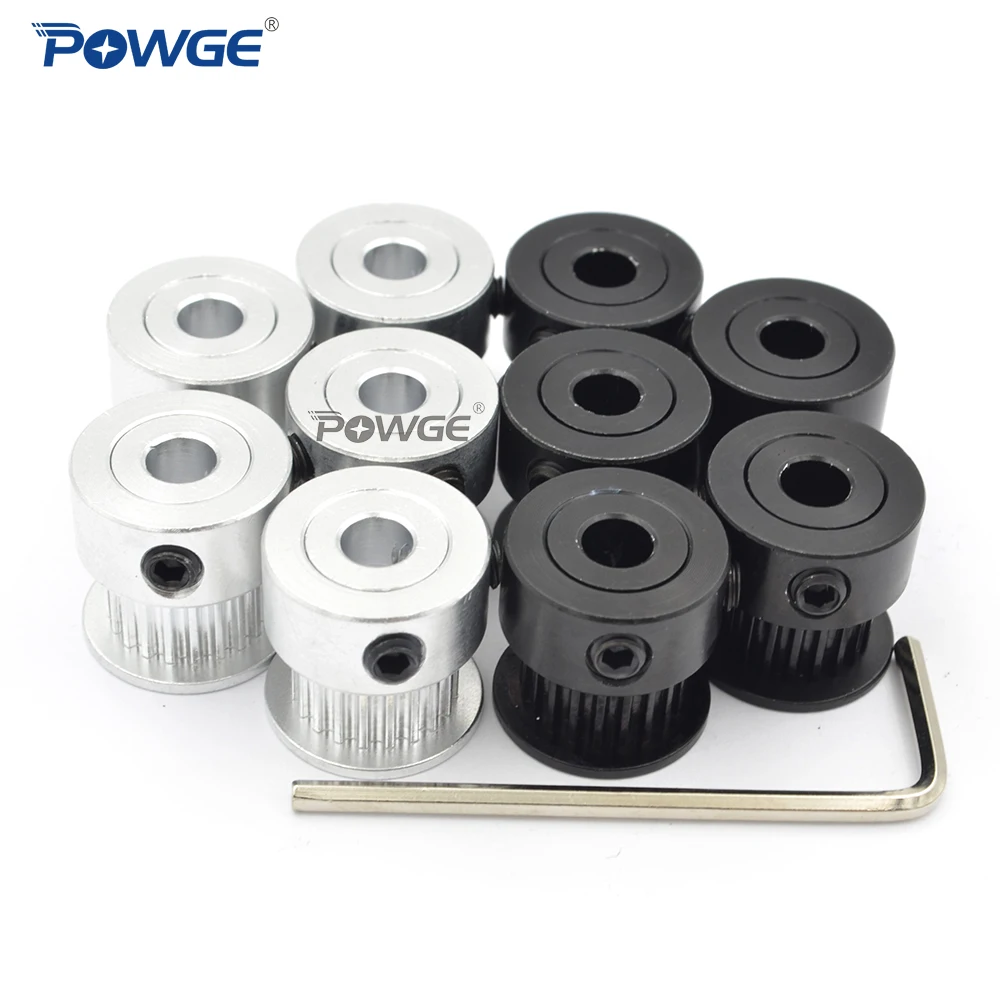 POWGE GT 20 Teeth 2GT 2M Timing Pulley Bore 4/5/6/6.35/8mm for 2MGT GT2 Synchronous belt width 6/10mm small backlash 20Teeth 20T |