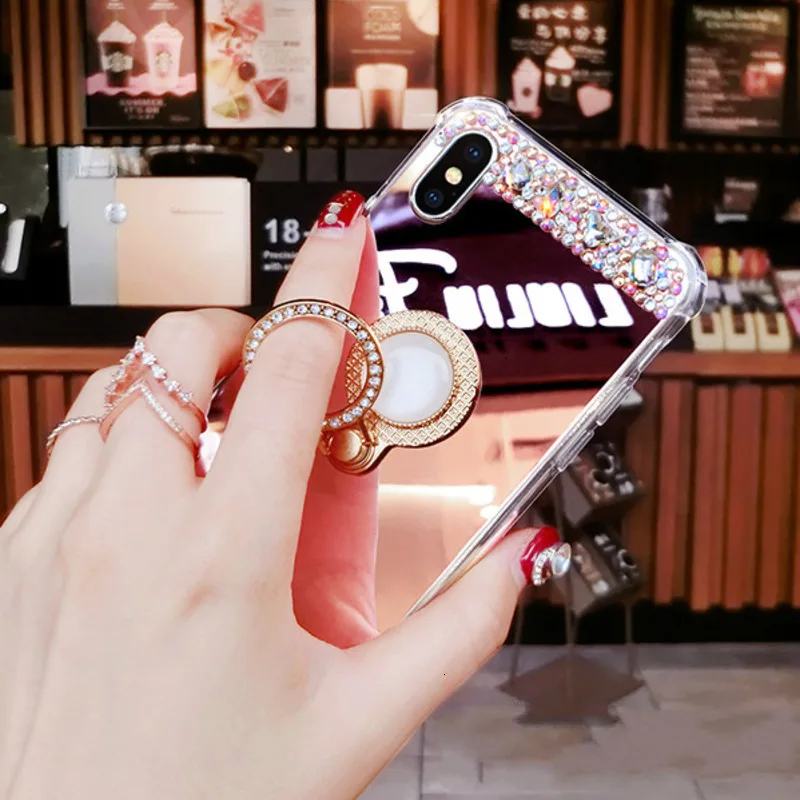 Зеркальный чехол со стразами для телефона Samsung Galaxy S8 S9 S10 Plus Note9 8 10 Por роскошный 3D