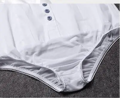 Ruoru Модные женские боди с длинным рукавом и отложным воротником для девочек