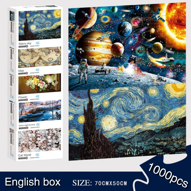 1000 шт Звездное небо путешественник всемирно известная картина Пазлы сборка