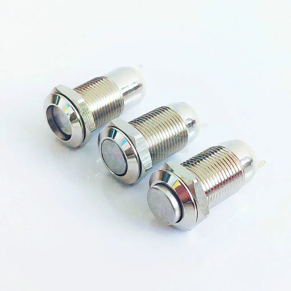 Металлический кнопочный переключатель с панельным отверстием плоская Высокая