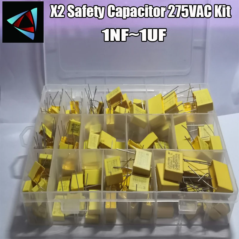 

135PCS 14Values X2 Safety Capacitor 275VAC 102K-105K 1NF~1UF Assorted Kit