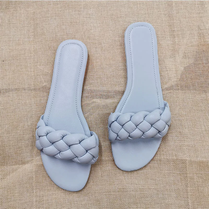 

2021 New Fashion Open Toe Flat Women Slippers Casual Summer Shoes Woman Slip on Ladies Slides Big Size 40 41 Beach Flip Flops