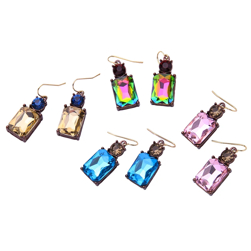 Изысканные прозрачные синие красочные зеленые геометрические стеклянные