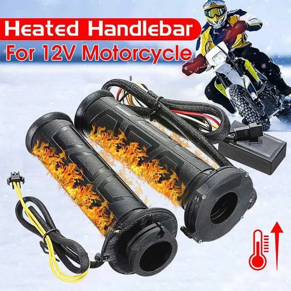 

Мотоциклетные ручки с электрическим подогревом, зимняя теплая электрическая ручка, регулируемая температура, подходит для квадроцикла Hea ...