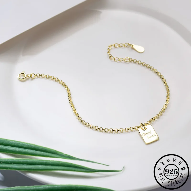 Прямоугольная бусина буква из стерлингового серебра 925 пробы позолоченная