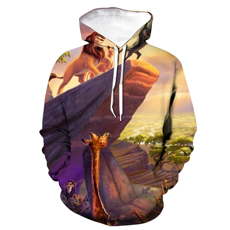 

Cartoon Hoodies Lion King 3d Print Hooded Sweatshirt Men Women Hip Hop Streetwear Pullover Sport Casual Hoodie Fashion Top Male