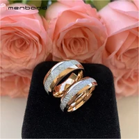 men women rose gold wedding band tungsten couple ring with bright meteorite inlay 6mm 8mm comfort fit