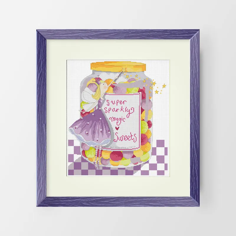 

Набор для вышивки крестиком Fishxx карамельных цветов GZ10, домашняя вышивка маленькой принцессы ручной работы, милый узор