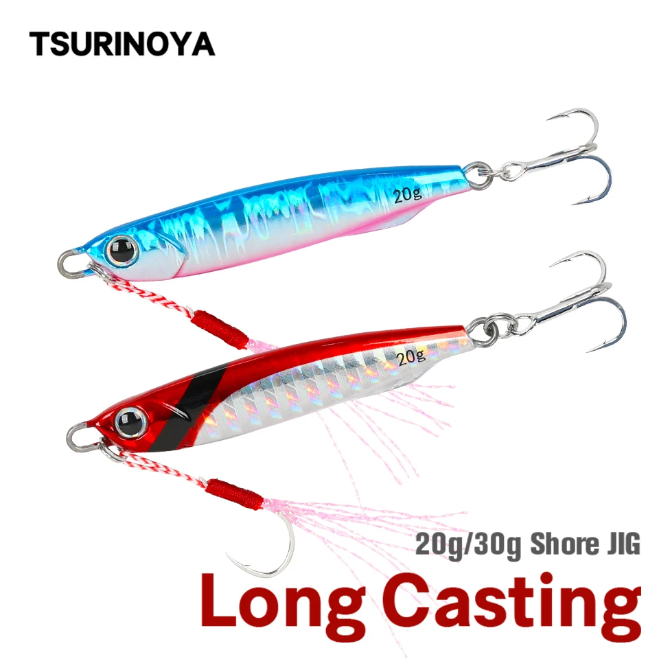 

TSURINOYA Metal Jig Fishing Lure 20g 30g 40g Trolling Hard Bait Bass Fishing Tackle Trout Jigging Lure Jigs Saltwater Freshwater