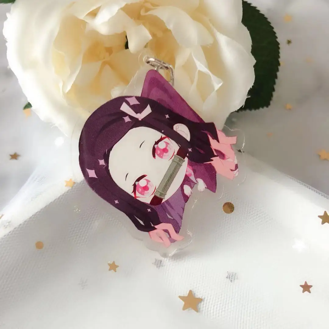 

Anime Demon Slayer Kimetsu no Yaiba Keychain Cute Acrylic Tanjirou Nezuko Agatsuma Zenitsu Rengoku Kyoujurou Key Chain Jewelry