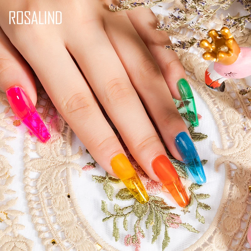Глазурь ROSALIND стеклянный гелевый Гель лак для ногтей гибридные Лаки все маникюра
