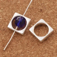 open square round bead frame charm beads 11 2x11mm 40pcs zinc alloy pendants jewelry diy l761