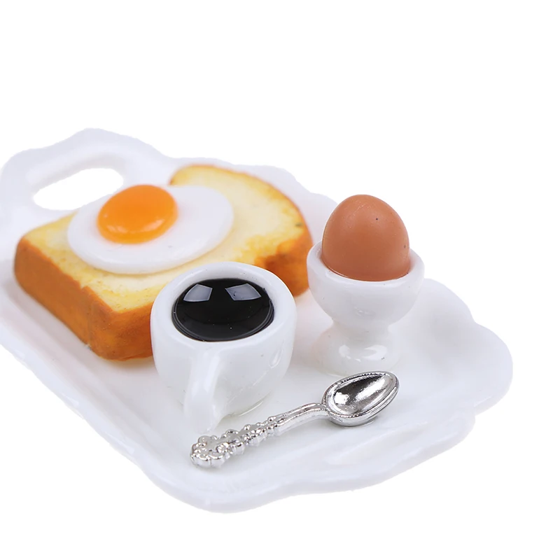 

1:12 Dollhouse Miniature HamBurger Breakfast Dish Set Kitchen Food Accessories