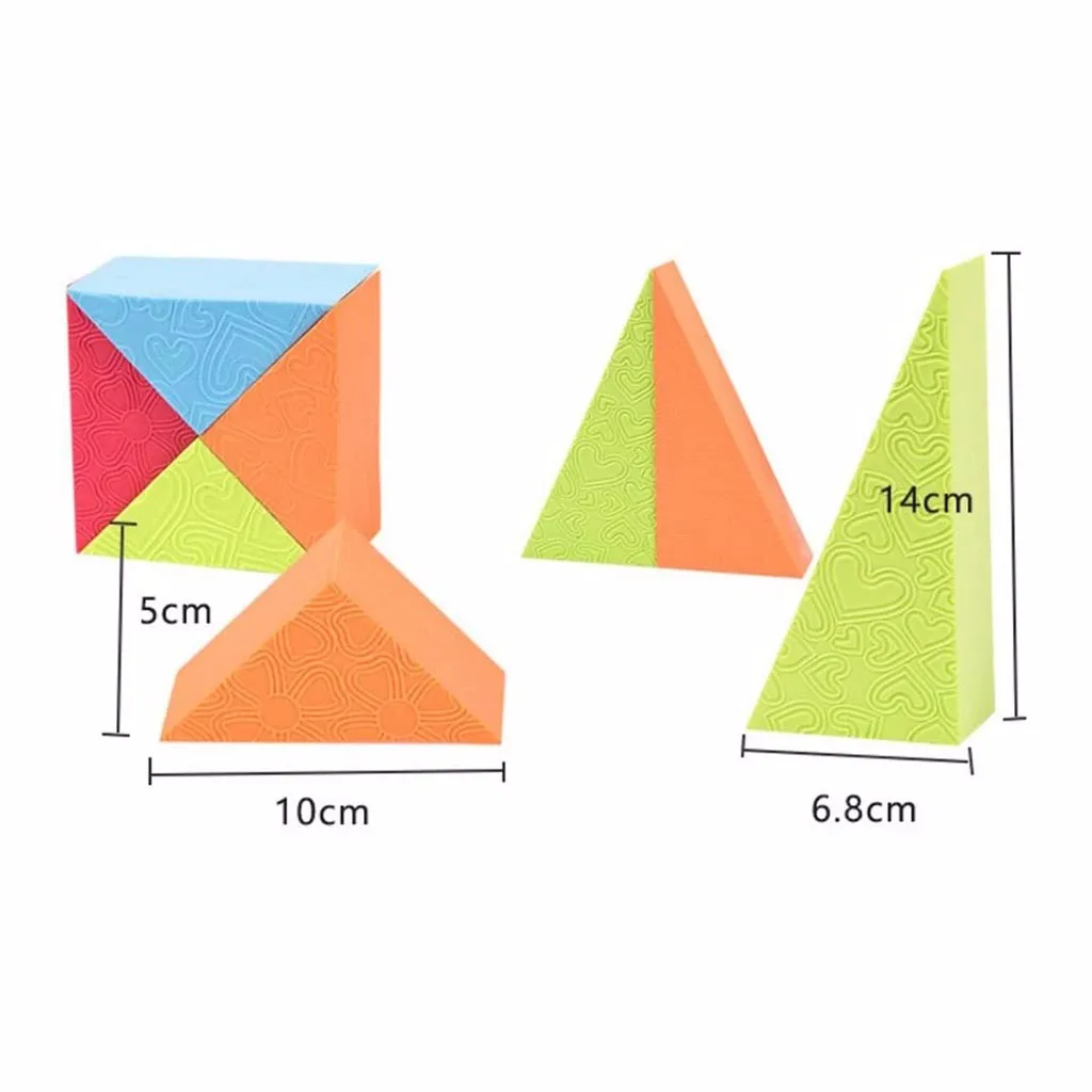 

50 Pieces EVA Foam Blocks Bright Colored Building Set Educational Toys for Kids Educational Toys Colorful Casual Kids Toys