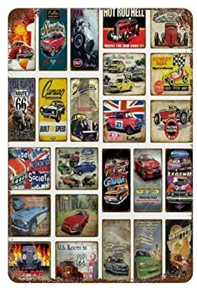 

Wall Plaque Room Decor Car Retro Nostalgic Sign Metal Tin Home Cofe Bar Car Decoration Idea Wall Decoration 8 X12Inchs