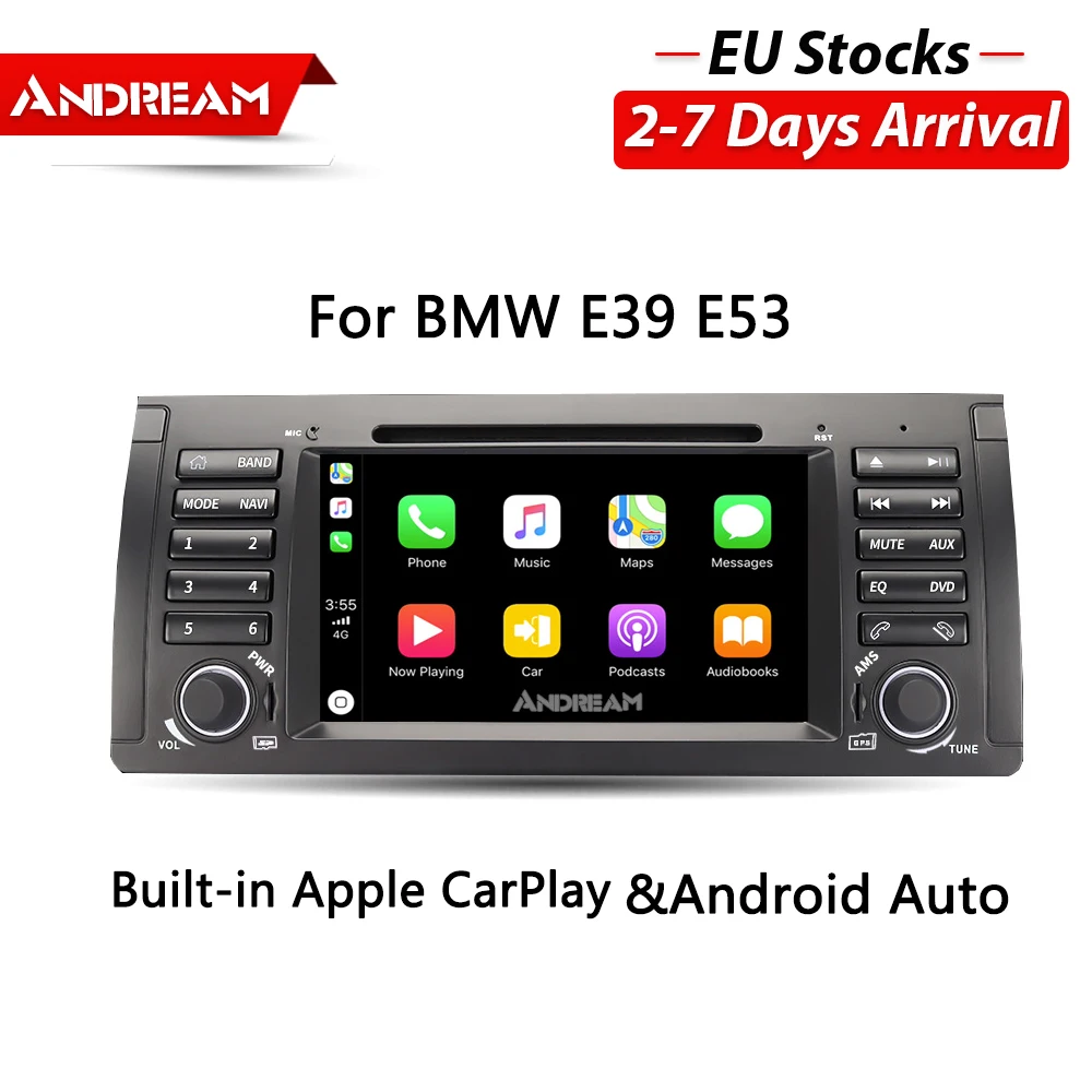 Автомобильный dvd плеер с 7 дюймовым экраном навигацией для BMW E39 E53 X5 M5 Series 5 Apple Carplay