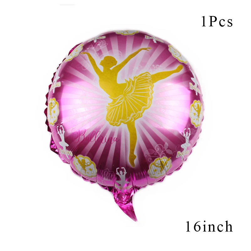 Balloon x 1 Балерина танцор балета тема вечерние украшения посуда бумажный стаканчик, тарелка, шляпа, детский душ, воздушные шары для девочек на день рождения - Цвет: Balloon x 1