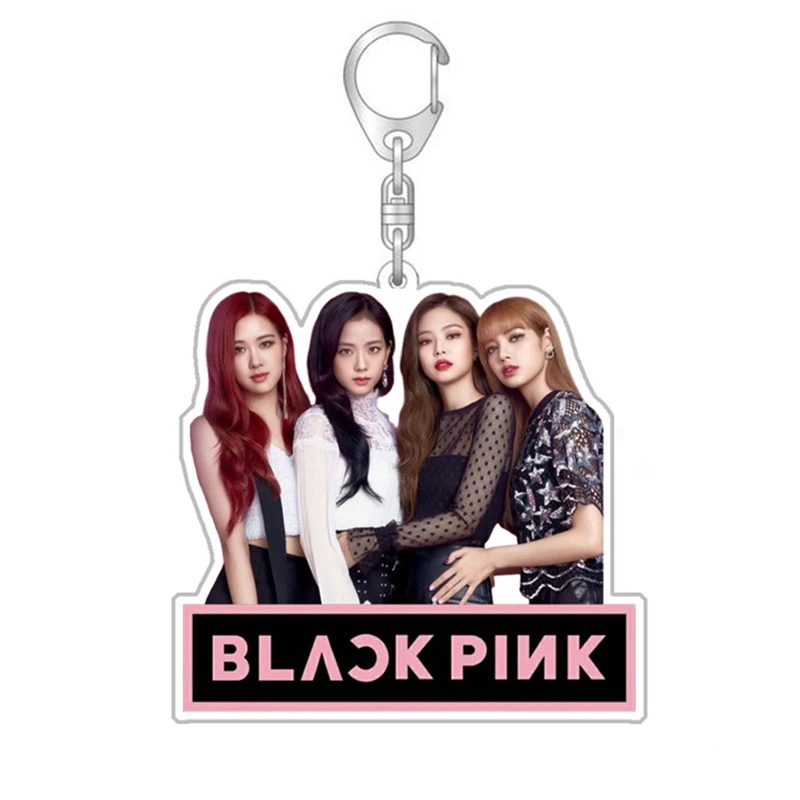 Модные Kpop черные Розовые Акриловые Брелоки для ключей держатель Lisa Rose Jennie Jisoo сумка Подвеска альбом Мода Шарм ювелирные изделия