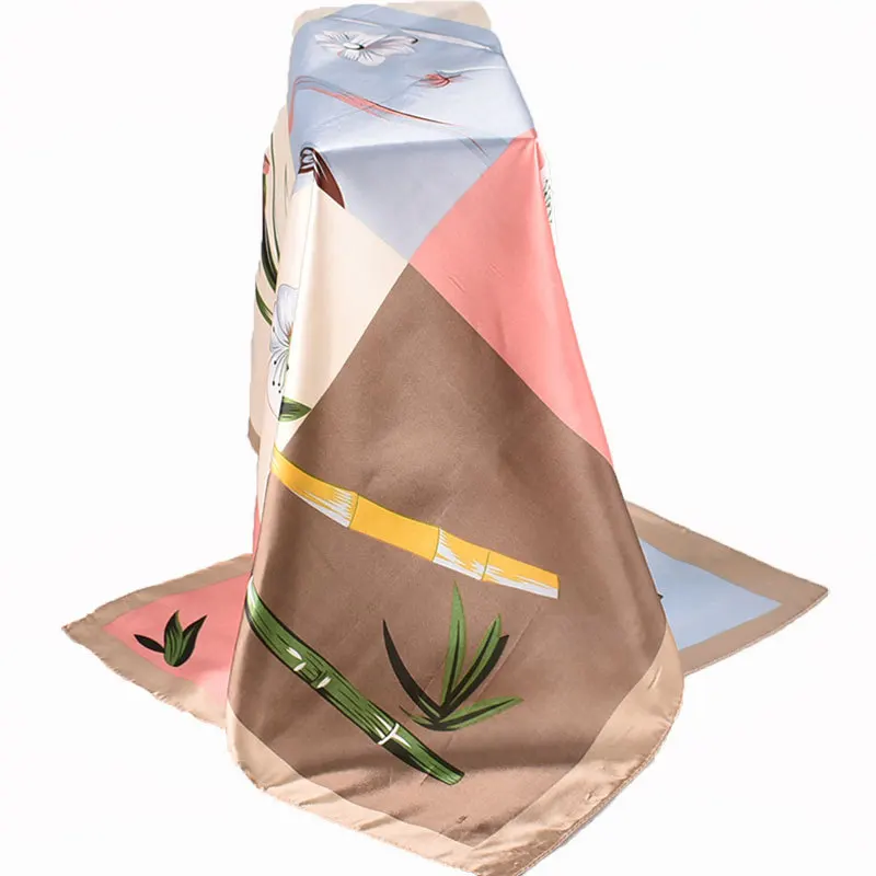 2019 весенне-летние шарфы Женская шаль Дамский элегантный шелковый шарф с цепочкой