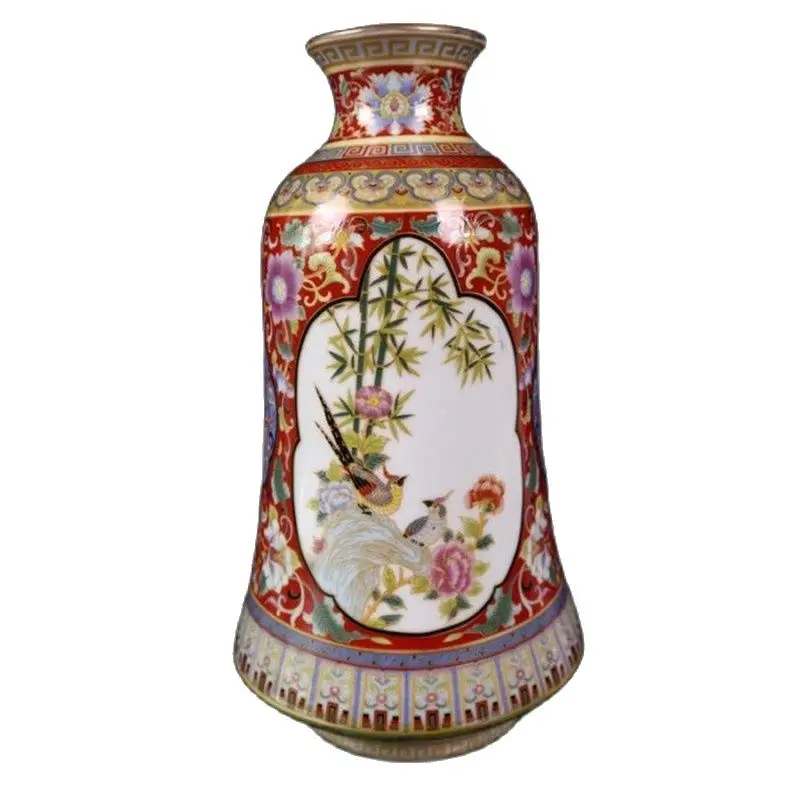 

Chinese porcelain enamel flower and bird pattern vase