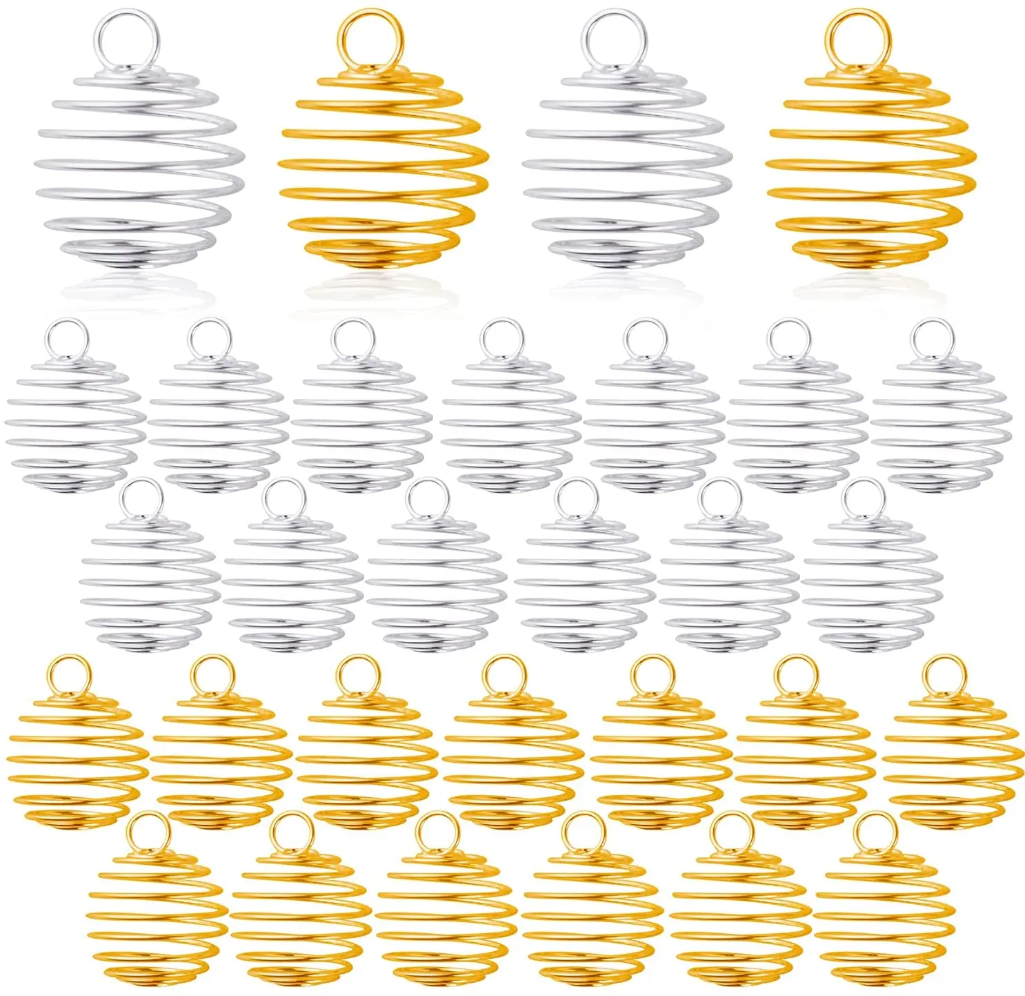 

30 шт., Полые бусины-подвески из нержавеющей стали, 2 цвета