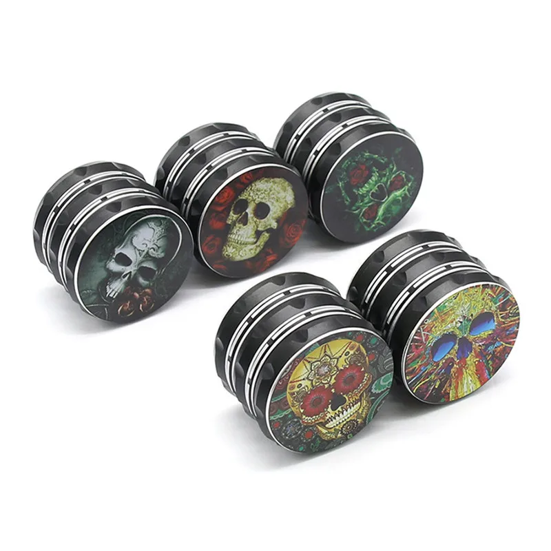 Большая измельчитель для трав с черепом 63 мм 4-слойная металлическая табака дыма