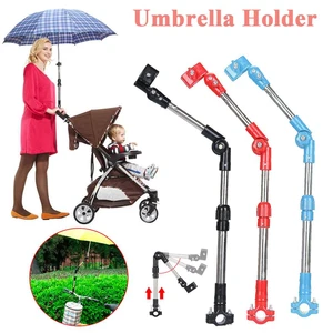 Adjustable Stainless Steel Umbrella Stands 180 Angle Swivel Wheelchair Bicycle Umbrella Connector Stroller Umbrella Holder
