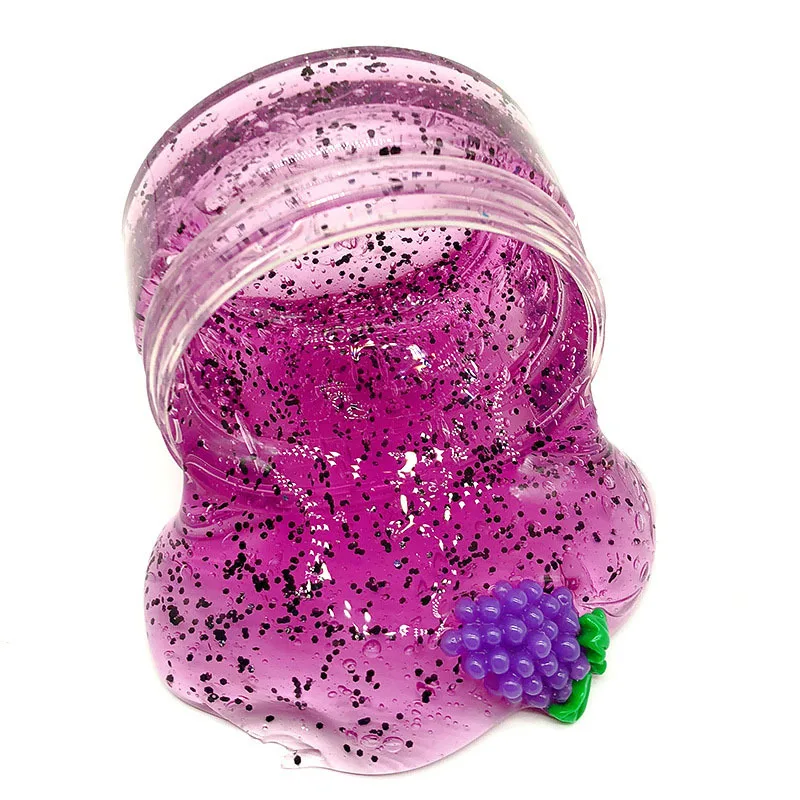 100ml Purple Afdswg Sticky Squishy Slime Crystal Mud Glaseado Lake Transparent Mud Decompression Toy Squishy's Squishies Toy Extrusion - Цвет: 100ml Purple