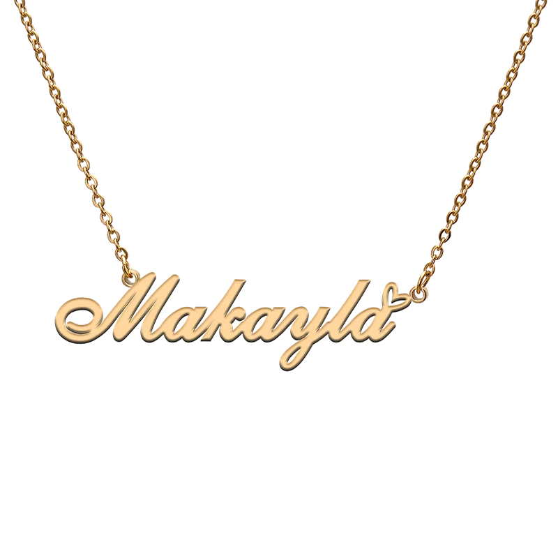 

God with Love Heart Personalized Character Necklace with Name Makayla for Best Friend Jewelry Gift