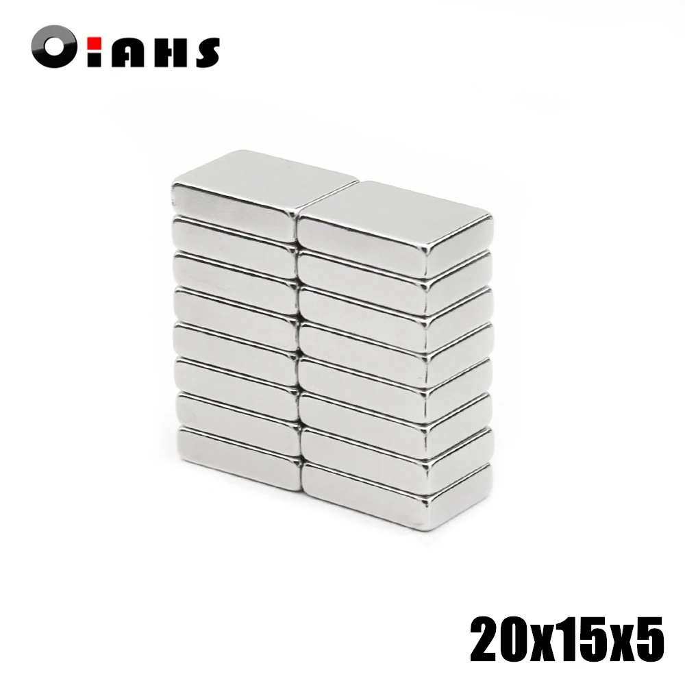 

100 шт., супермощный редкоземельный блок F20x15x5mm, неодимовый магнит N35, F20 * 15*5 мм