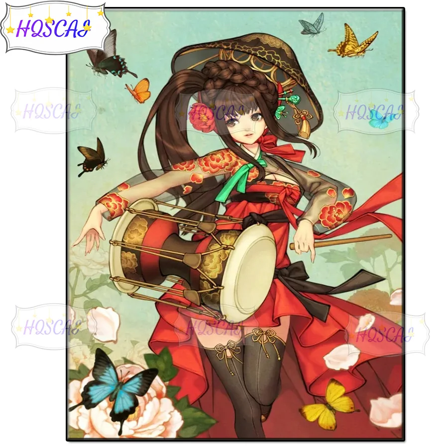 

Набор для алмазной живописи 5D «сделай сам» с изображением японской девочки